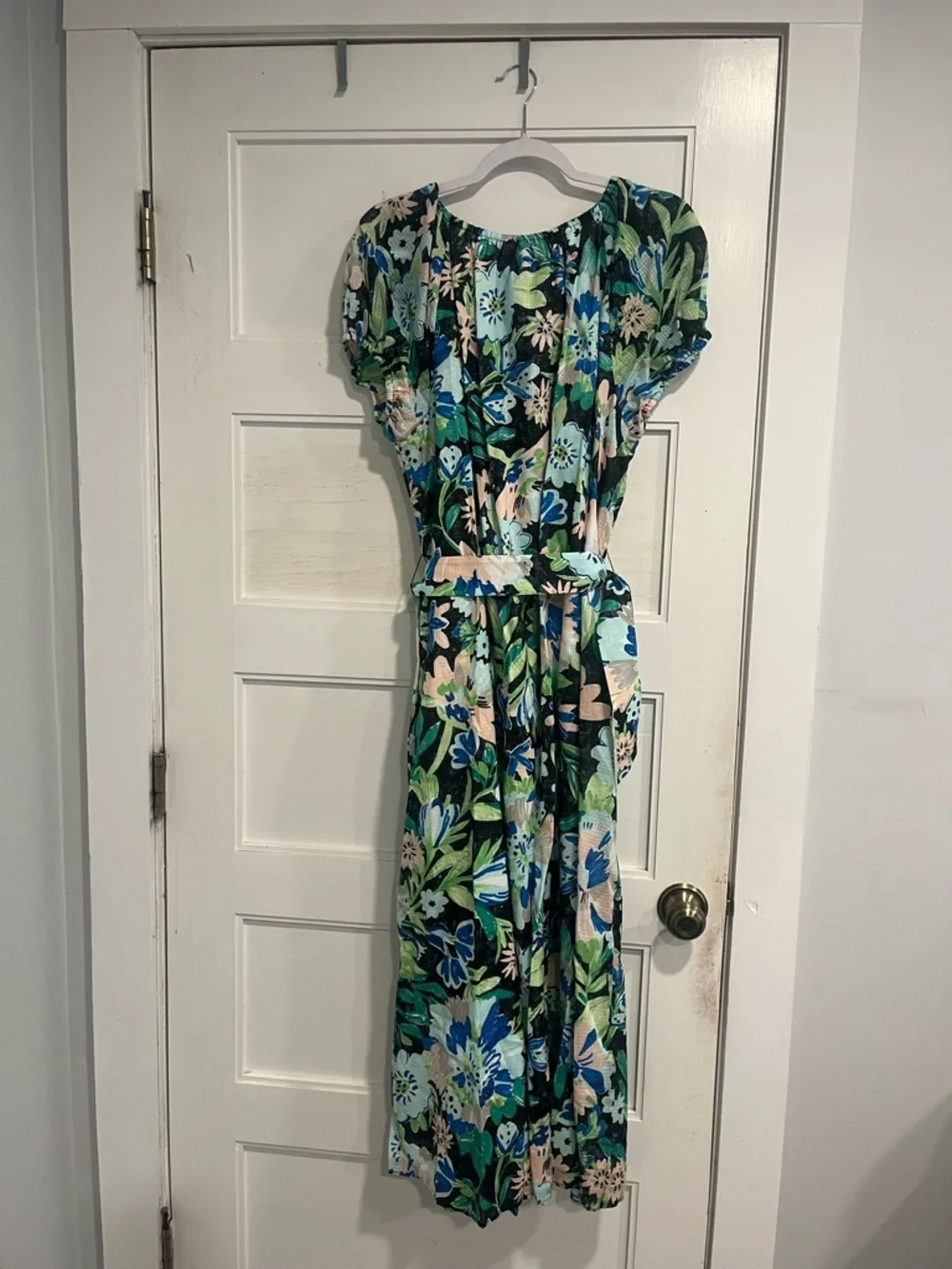 kate spade Black Floral Maxi Dress with Blue & Green Blooms - Picture 4 of 10